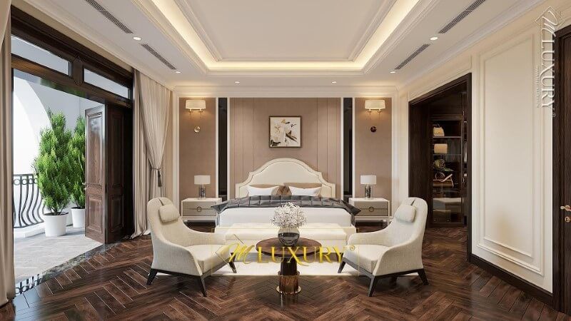 Bố trí không gian nội thất phòng ngủ đẹp cho biệt thự cao cấp