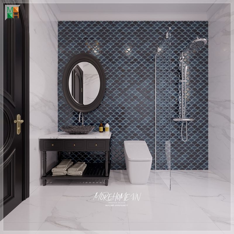 Mẫu thiết kế phòng tắm theo phong cách Indochine đầy sang trọng dành cho các căn hộ, nhà phố và biệt thự.